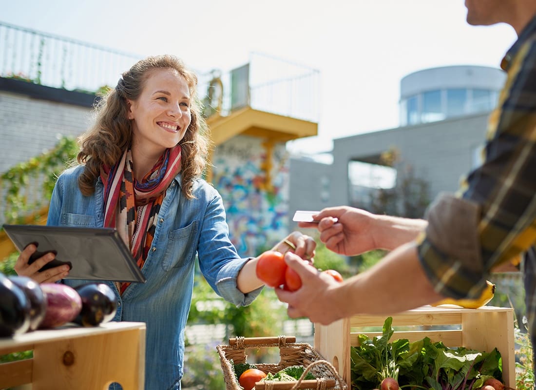 We Are Independent - Transaction of Goods at a Farmer's Market