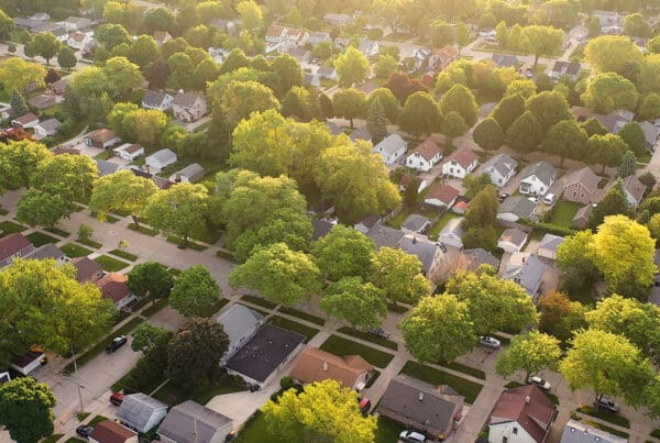 Willmar, MN - Aerial view of homes in Minnesota